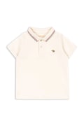 Konges Sløjd polo bawełniane dziecięce FLORIAN POLO SHIRT GOTS kolor beżowy gładki KS104814