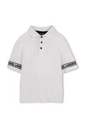 Karl Lagerfeld polo majica otroška bombažna bela Z31099