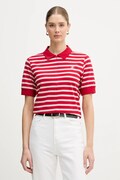 Polo majica Tommy Hilfiger za žene, boja: crvena, WW0WW47853