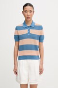 Lacoste polo bawełniane damskie niebieskie AF9847