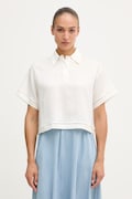 Lacoste polo pentru femei, cu lyocell alb CF0061