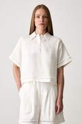 Lacoste polo shirt with lyocell Women's white CF0061