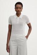 Patrizia Pepe polo swetrowe damskie lniane szare 2K0376 K336