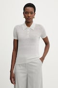 Patrizia Pepe polo swetrowe damskie lniane szare 2K0376 K336