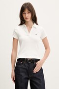 Tommy Jeans polo damskie bawełniane z elastanem białe DW0DW22326