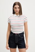 Tommy Jeans polo damskie bawełniane z elastanem białe DW0DW22327