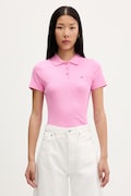 Tommy Jeans πόλο γυναικείο βαμβάκι με ελαστάν ροζ DW0DW22327