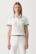 Lacoste polo damskie z bawełną białe PF0582