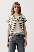 United Colors of Benetton polo pentru femei cu in verde 35LYD301E