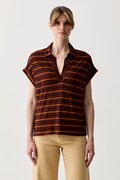 United Colors of Benetton polo pentru femei cu in maro 35LYD301E