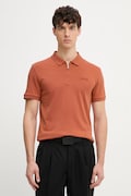 Calvin Klein polo męskie bawełniane brązowe LV04LE255G
