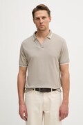 Bavlnené polo tričko Emporio Armani béžová farba, jednofarebné, EM005852 AF12955