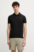Trussardi polo męskie z dodatkiem jedwabiu czarne G5098000140N