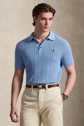 Polo Ralph Lauren polo bawełniane męski kolor niebieski gładki 710B13893