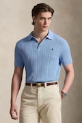 Polo Ralph Lauren polo bawełniane męski kolor niebieski gładki 710B13893