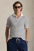 Polo Ralph Lauren polo z domieszką lnu męski kolor biały gładki 710B13894