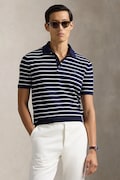 Polo Ralph Lauren polo z domieszką lnu męski kolor granatowy gładki 710B13894