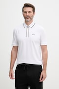 BOSS Green polo męskie bawełniane z elastanem białe 50555698