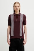 Fred Perry tricou polo culoarea bordo, cu imprimeu, K2310