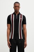 Fred Perry polo bawełniane męski kolor czarny wzorzysty M2420