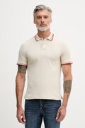 United Colors of Benetton πόλο ανδρικό βαμβακερό με ελαστάν μπεζ 3F9HU302W