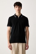 Lindbergh polo męskie bawełniane czarne 30.404010ZIP