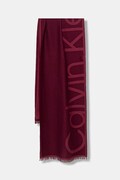 Calvin Klein szalik damski kolor bordowy z nadrukiem LV04F8066G