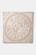 Karl Lagerfeld šátek ženský s příměsí hedvábí K/CIRCLE béžový B2W33041