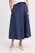 Weekend Max Mara spódnica bawełniana ZATTERA granatowa gładka 2615101042600