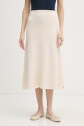 Tommy Hilfiger pletena suknja od pamuka bež WW0WW49614