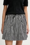 Marimekko φούστα βαμβακερή μαύρη ριγέ 095234