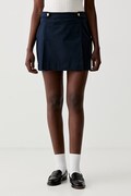 Tommy Hilfiger sukňa s bavlnou tmavomodrá hladká WW0WW49649