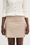 Tommy Hilfiger sukňa s bavlnou béžová hladká WW0WW49649