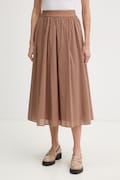 Joop! spódnica bawełniana brązowa gładka 30102096