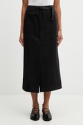 Gramicci LONG BAKER SKIRT spódnica z rozcięciem bawełniana czarna G3SW.SK069