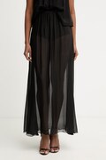 Haveone spódnica z dodatkiem jedwabiu czarna gładka GCH-Q004