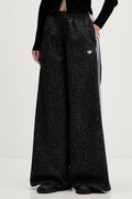 adidas Originals spodnie bawełniane damskie kolor czarny szerokie high waist KD2816