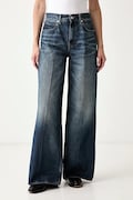 Tommy Hilfiger jeansy wide leg damskie niebieskie WW0WW48567