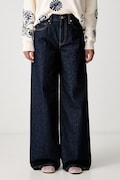Tommy Hilfiger kavbojke s širokimi hlačnicami ženske mornarsko modre WW0WW48567