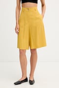 ViCOLO bermudy damskie z wiskozą żółte high waist TAB0033