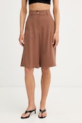 ViCOLO bermudy damskie z wiskozą brązowe high waist TAB0033
