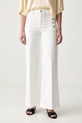 ViCOLO jeansy wide leg damskie białe DAB5169