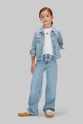 Calvin Klein Jeans jeansy wide leg dziecięce niebieskie LVCKSJC02G