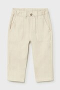 Mayoral spodnie bawełniane niemowlęce kolor beżowy gładkie 1521