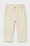 Mayoral spodnie bawełniane niemowlęce kolor beżowy gładkie 1521