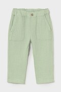 Mayoral spodnie bawełniane niemowlęce kolor zielony gładkie 1521