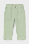Mayoral spodnie bawełniane niemowlęce kolor zielony gładkie 1521