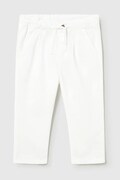 Mayoral pantaloni din amestec de in pentru bebe culoarea alb, uni, 1523