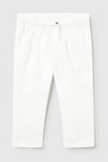 Mayoral pantaloni din amestec de in pentru bebe culoarea alb, uni, 1523