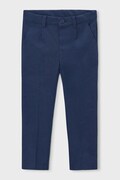 Mayoral pantaloni cu amestec de in pentru copii culoarea bleumarin, uni, 3574